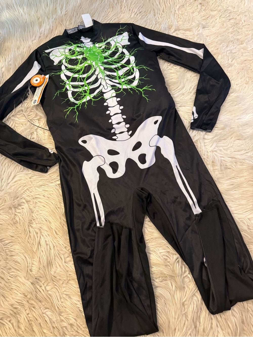 Kids Black Skeleton Glow-Accented Costume (E8)